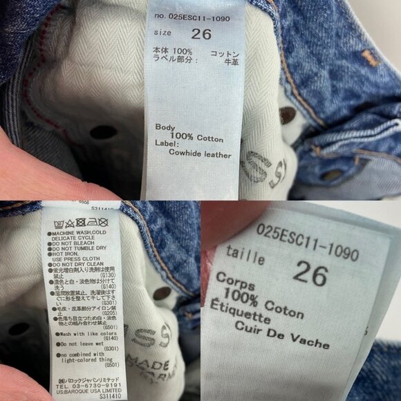 NEW Moussy Vintage Japanese Denim Distressed Straight Blue‎ Jeans Size 26 Button - Picture 11 of 16